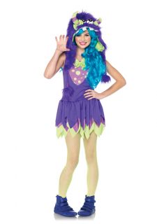 Girls Furry Purple Gerty Growler Monster Kids Juniors Teens Halloween