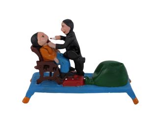 Funny Pulling Teeth Cast Iron Mechanical Bank Money Coin