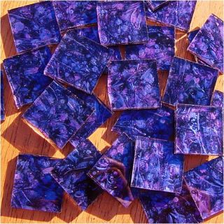 Blue Violet Van Gogh Mosaic Stained Glass Tiles Shapes Pieces Pack