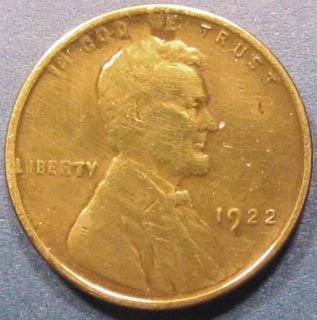 1922 NO D Lincoln Wheat Cent Penny Strong Reverse Die Pair #2 Lines on