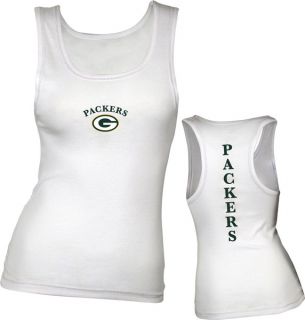 Green Bay Packers Womens White Crossroad Rib Knit Racerback Tank Top