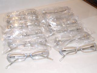 24 pair ALLUR + 1.75 WOMAN READING GLASSES READERS CLEAR Wholesale Lot