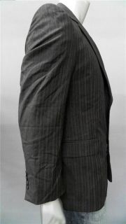  Bank Mens 41 Wool 2 Button Suit Jacket Gray Pinstripe Designer Fashion
