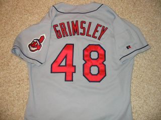 1994 Jason Grimsley Game Used Worn Cleveland Indians Jersey Nice Away