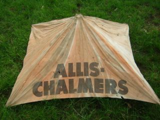 Vintage Allis Chalmers Tractor Umbrella Worn RARE