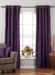 Purple Ring Grommet Velvet Curtain Drape Panel Custom Made Piece