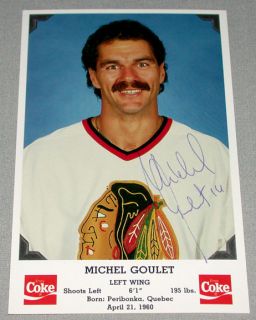 Michel Goulet Chicago Blackhawks Signed NHL Hockey Postcard