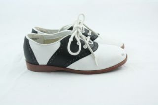 Girls Smart Fit Black N White Classic Saddle Shoes Sock Hop Poodle