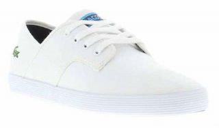 Lacoste Shoes Genuine Andover Jaw Mens White Dark Blue Shoes Sizes UK