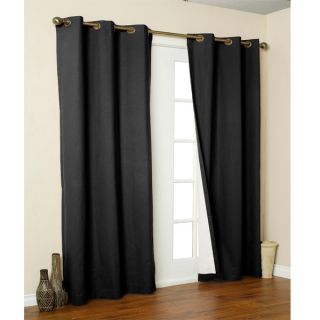 New Thermal Insulated Grommet Top Black Out Drapes 80X63 Black FREE