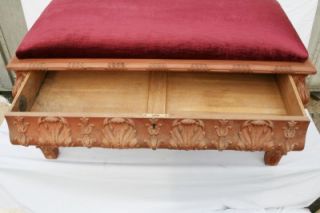 Signed Johnson Handley Elaborately Carved Bench 19th