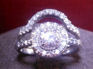 Gordon Certified Round Halo Diamond Vintage Style Engagement Ring