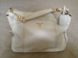 Prada Womens New Cream Satchel Handbag