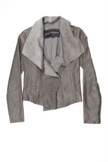Graham Spencer Womens Taupe Shawl Collar Leather Jacket s $729 New