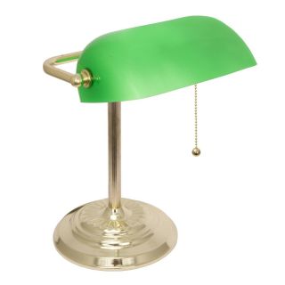  with Green Glass Shade Brass Finish Adjustable Metal Glass Desk
