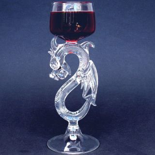 Dragon Wine Glass Hand Blown Crystal Goblet