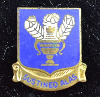 Vintage Brass & Enamel Pin US Army Military Sustineo Alas Insignia