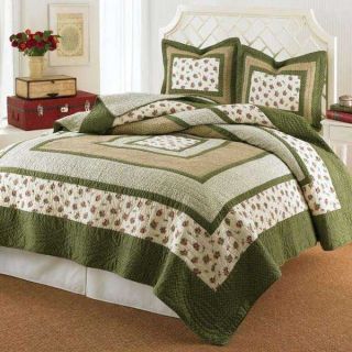 Laura Ashley Glenmoore King Quilt *****NEW***** Green Floral *****