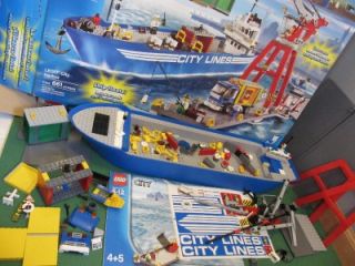 Lego Harbor 7994 City Lines Cargo SHIP Boat Base Plates Lot Box