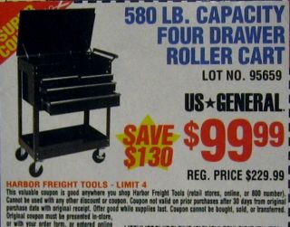 Harbor Freight Coupon Four Drawer Roller Tool Box