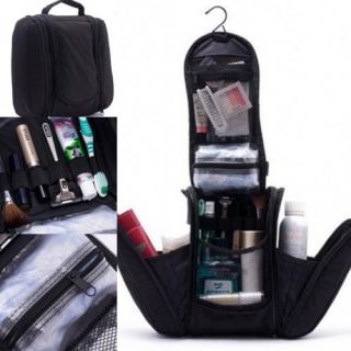 Black Deluxe Large Hanging Hook Travel Toiletry Kit New Organizer
