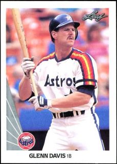 1990 Leaf Glenn Davis Ken Oberkfell Houston Astros Wrong Back Error