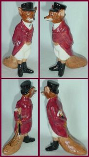 Vintage Royal Doulton HUNTSMAN FOX in HUNTING PINK Figurine D6448 / 4