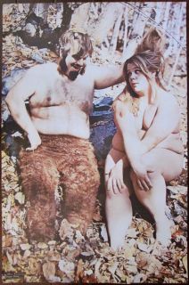 VINTAGE 1969 UNFOLDED CHARLES OLSON POSTER   FAT COUPLE IN COSTUMES