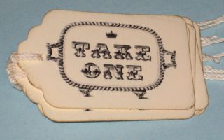 Set of 8 Take One Gift Tags Primitive Handmade