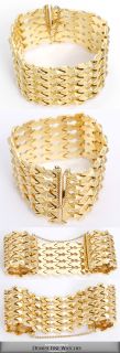 Stunning 78.5 Gram Woven Textured & Brightly Polished 18k Yellow Gold