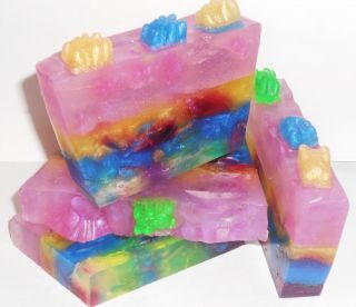 Colorful Glycerin Soap Bar Artistic Creative and Fun Gummy Bears Too