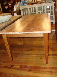 Dining Kitchen Table Reclaimed Oak White Washed Top Tapered Legs 78 x