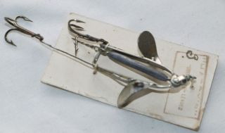 vintage fishing lure Hardy Crocodile bait harness mount No3 carded