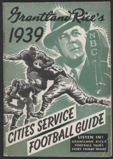 1939 Grantland Rices Cities Service Football Guide