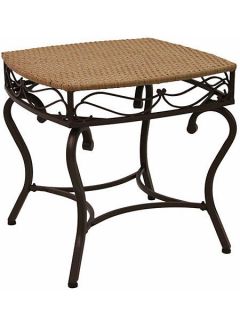  Resin Wicker and Steel Patio Side Table Patio Furniture