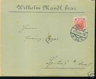 Austria 1905 Letter Gratz Nice Stamp Post Mark