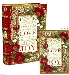  Studio Christmas Holiday Book Box Greeting Cards Peace Love Joy 59426