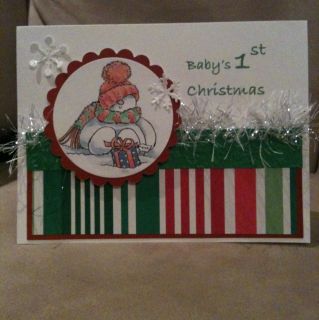 Handmade Baby First Christmas Greeting Card
