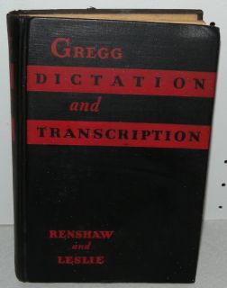 Gregg Shorthand Dictation Transcription Renshaw 1937