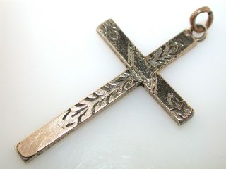 Vintage Etched Gold Filled Cross Pendant