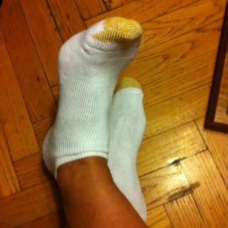 Used White Gold Toe Ankle Socks Cotton