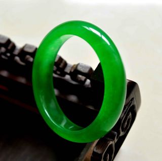 Natural Green Jade Chinese Bangle Bracelet 60mm
