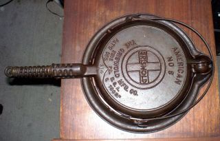 Cast Iron American No 8 Griswold Waffle Iron 1908 Patent