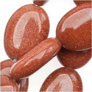 Goldstone Smooth Oval Beads 14x10mm 15 inch Strand