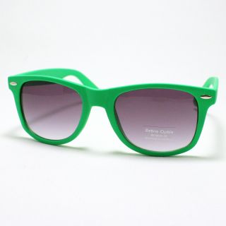 Rubber Matte Green Retro Old School Hipster Sunglasses 80s Style