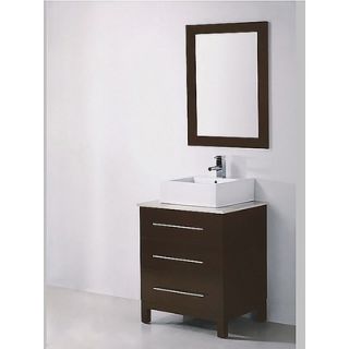 Legion Furniture Single Bathroom Vanity Set with Mirror in Dark