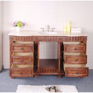 Legion Furniture 60 Single Bathroom Vanity Set in Antique Honey