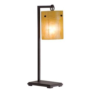 Kalco Madera One Light Table Lamp with Natural Buddha Leaf Shade in