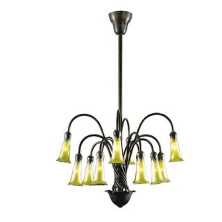 Dale Tiffany Gold Lily 12 Light Chandelier   1704/375