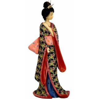 Oriental Furniture 14 Geisha Figurine with Pastel Sash   STA GSH7